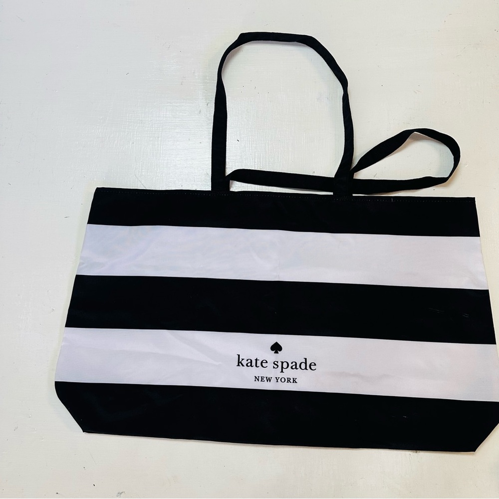 KATE SPADE - Black and white striped clutch bag - Picture 4 of 7